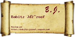 Babitz József névjegykártya